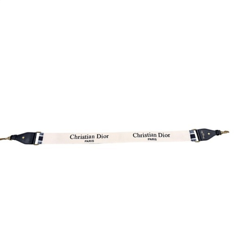Designer Paris Embroidered Canvas Shoulder‎ Strap Navy Blue Cream Gold